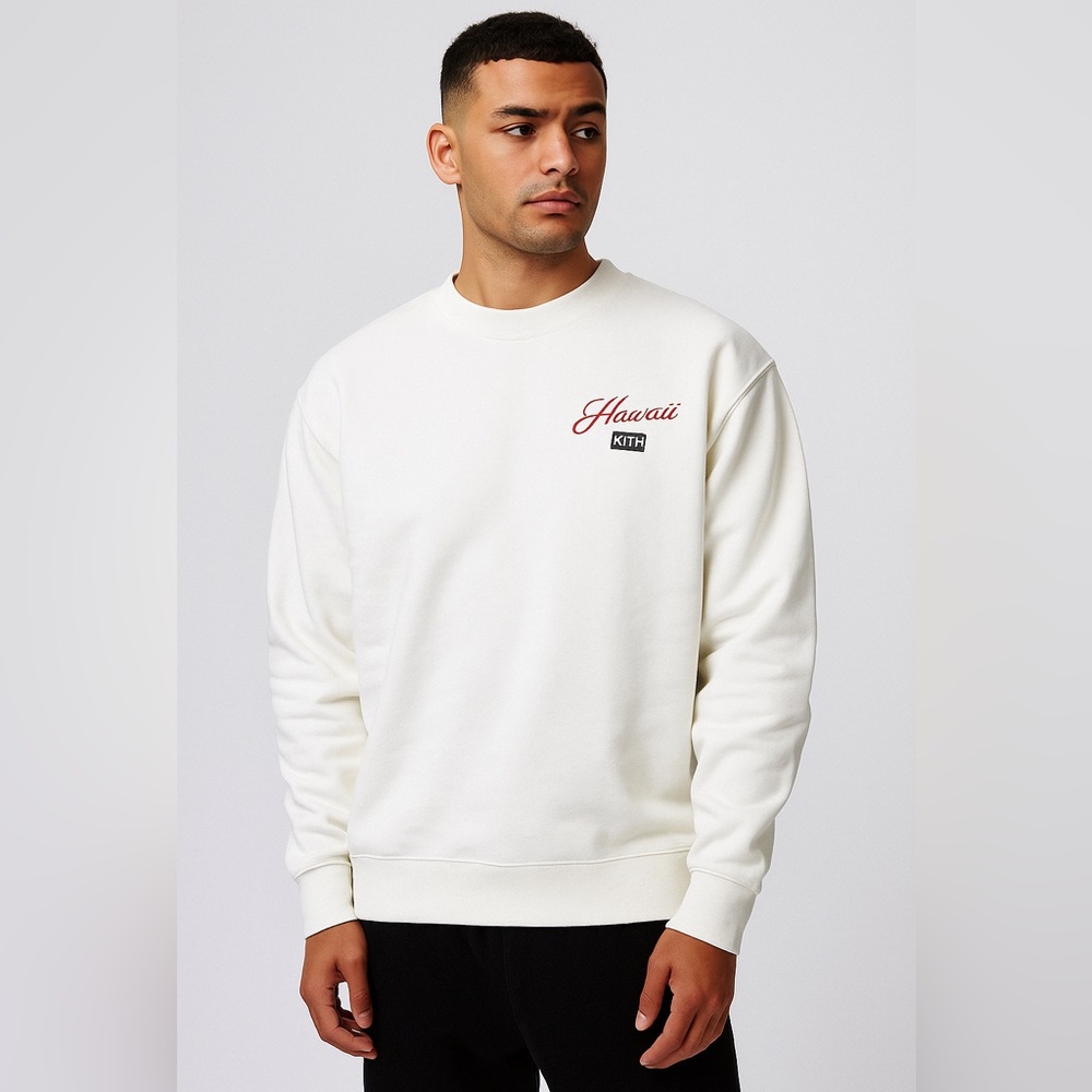 Kith White Sweatshirt with Red Detail